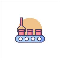 A line icon of a ship with barrels on it vector
