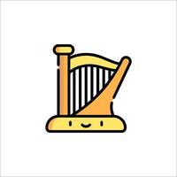A cartoon harp icon on a white background vector
