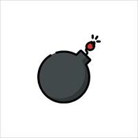 A bomb icon with a red dot on it vector