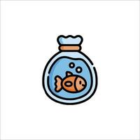 Fish in a bottle icon vector