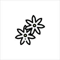 A flower icon with two petals on a white background vector