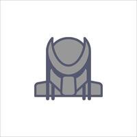 A gray icon of a man with a helmet on his head vector