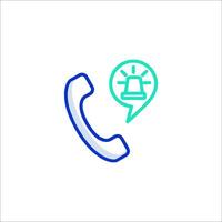 A phone icon with a bell and a speech bubble vector