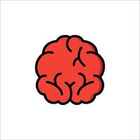 A red brain icon on a white background vector