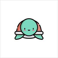 A cute turtle with a smile on its face vector