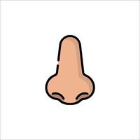 A cartoon nose with a long nose vector