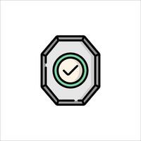 A clock icon with a green tick mark vector