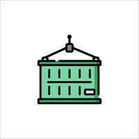 A green crate with a handle on it vector