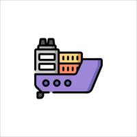 A purple and orange ship icon on a white background vector