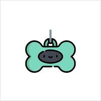 A dog bone shaped object with a green color vector