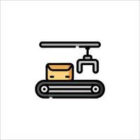 A flat icon of a machine with a box on it vector