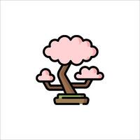 Bonsai tree icon in a flat style vector