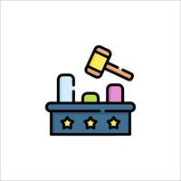 A judge's gavel is sitting on a box with five stars vector