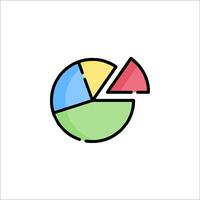 A colorful pie chart icon on a white background vector