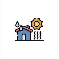 A house with a sun and water on it vector