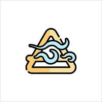 A triangle with a wave in the middle vector