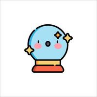A snow globe with a cute face vector