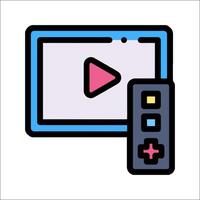 A player and remote control icon vector
