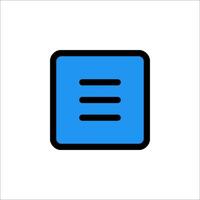 A blue square icon with a line on it vector