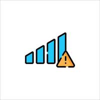 A line icon of a phone with a warning sign vector