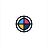 A colorful logo with a target in the center vector