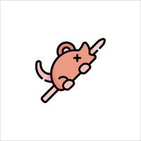 A mouse with a stick in its mouth vector