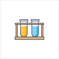 Two test tubes with liquid in them vector