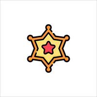 A sheriff star icon on a white background vector