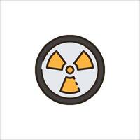 Radiation icon, flat style, isolated on white background vector