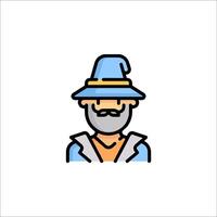 A wizard with a hat and beard vector