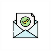 An envelope with a check mark inside vector