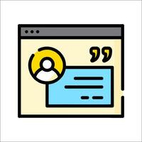 A person is talking to a person on a computer vector