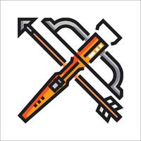 Crossbow and arrows icon vector