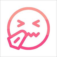 A pink and red emoji with a tongue out vector