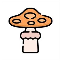 A mushroom icon in a flat style vector