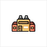 A building icon with a window and a door vector
