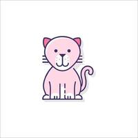 A pink cat icon on a white background vector
