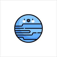 A blue planet with a face on it vector