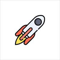 A rocket ship icon on a white background vector