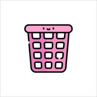 A pink trash can icon on a white background vector