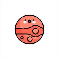A red planet with a face on it vector