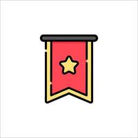 A red ribbon with a star on it vector