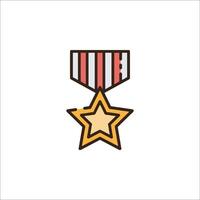 A medal with a star on it vector