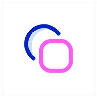 A pink and blue circle with a circle around it vector