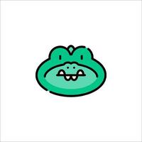 A green frog with teeth on its face vector