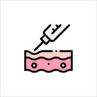 A syringe is being injected into a skin patch vector