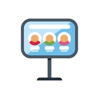 Interactive kiosk showing profiles on screen vector