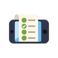 Smartphone is showing a checklist for approving a document vector