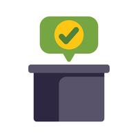 Ballot box with green check mark approving voting choice vector