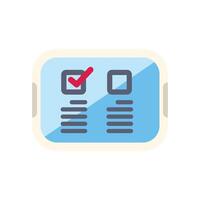 Mobile phone showing online survey with checkmark in checkbox icon vector